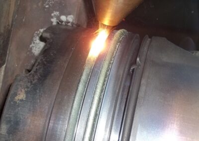 Cast iron piston grooves laser cladding