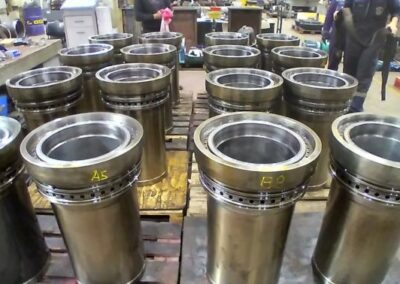Wartsila cylinder liners after honing ready for re-installation