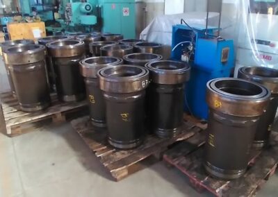 Wartsila 18V32 cylinder liners upon receival to our mechanical workshop